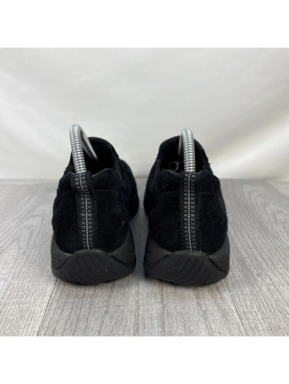 LL Bean Women's Suede Slip-On Moc Shoes Black Size 8